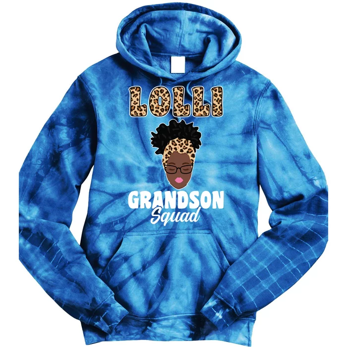 Lolli Grandson Squad Grandma Gift Tie Dye Hoodie