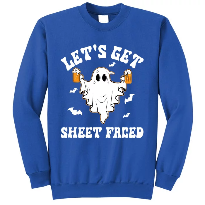 LetS Get Sheet Faced Funny Ghost Halloween Beer Drinking Sweatshirt