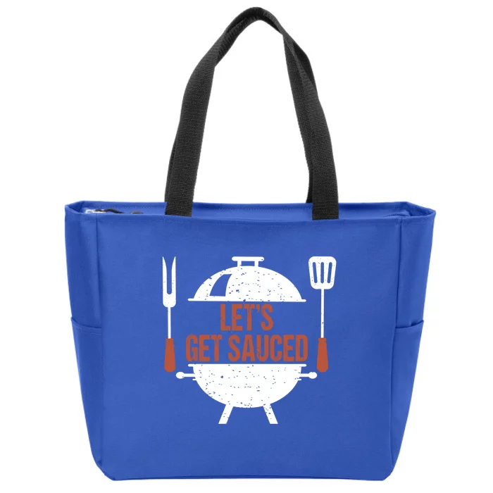 Let's Get Sauced Bbq Grill Barbecue Gift Zip Tote Bag