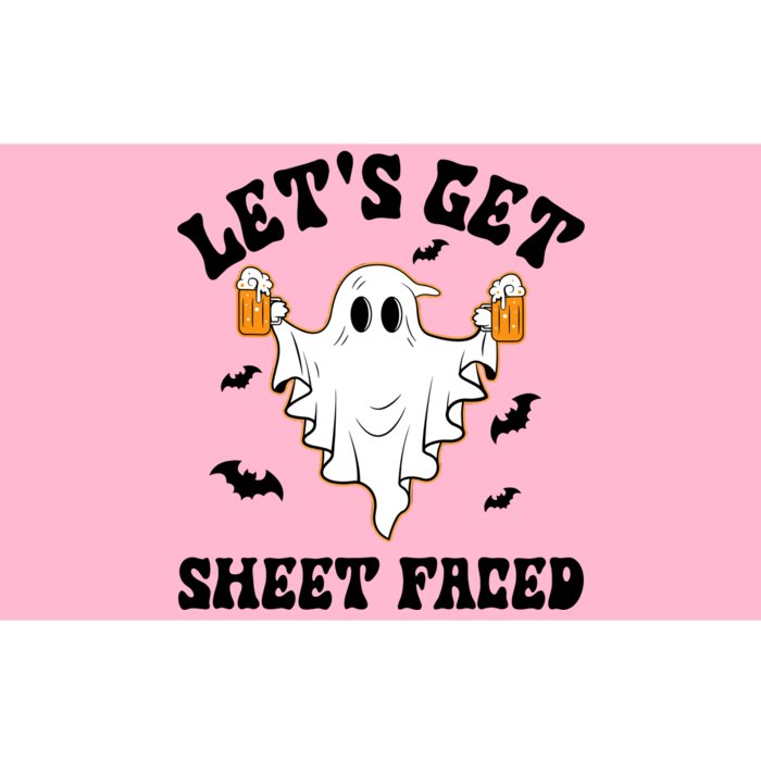 LetS Get Sheet Faced Funny Ghost Halloween Beer Drinking Bumper Sticker