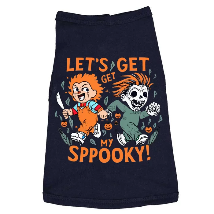 LETS GET SPOOKY WITCHES Funny Halloween Quote Doggie Tank