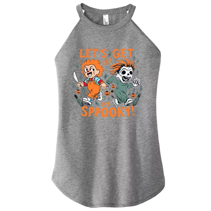 LETS GET SPOOKY WITCHES Funny Halloween Quote Women’s Perfect Tri Rocker Tank