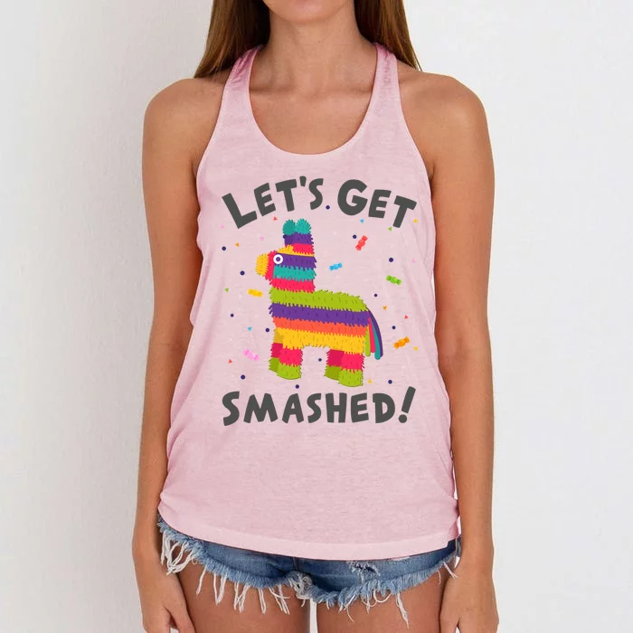 LetS Get Smashed Funny Pinata Cinco De Mayo Gift Women's Knotted Racerback Tank