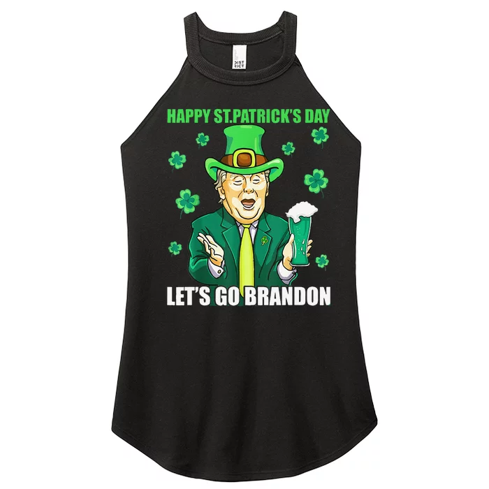 Let's Go Shamrock Brandon Happy St Patrick Day Trump Beer Women’s Perfect Tri Rocker Tank