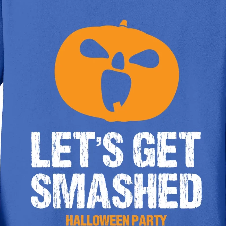 LetS Get Smashed Funny Halloween Party Orange Pumpkin Cool Gift Kids Long Sleeve Shirt