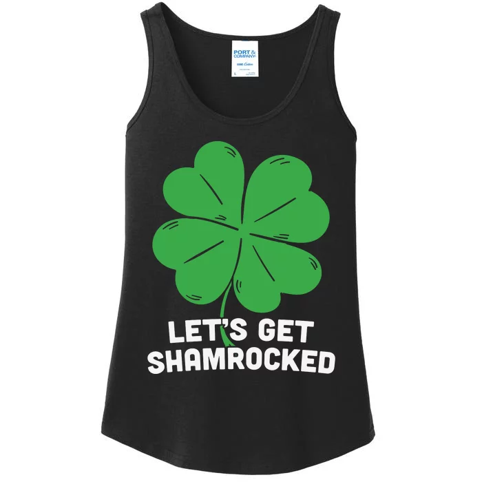 Lets Get Shamrocked Funny Saying Ladies Essential Tank