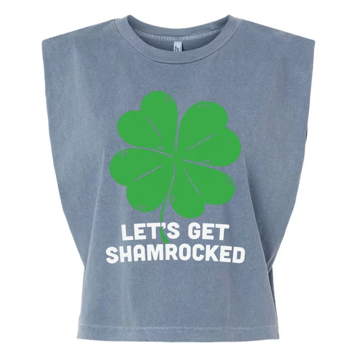 Lets Get Shamrocked Funny Saying Garment-Dyed Women's Muscle Tee