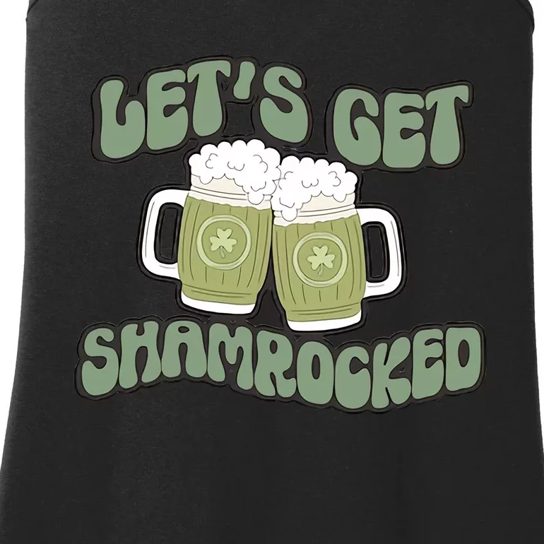 Let's Get Shamrocked Lucky Clover Drinking Team Saint Patrick's Day Ladies Essential Tank