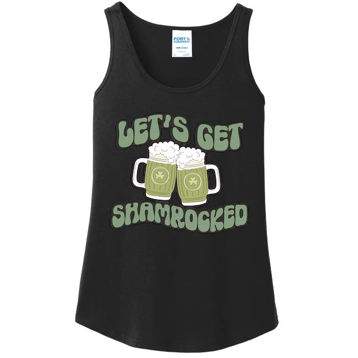 Let's Get Shamrocked Lucky Clover Drinking Team Saint Patrick's Day Ladies Essential Tank