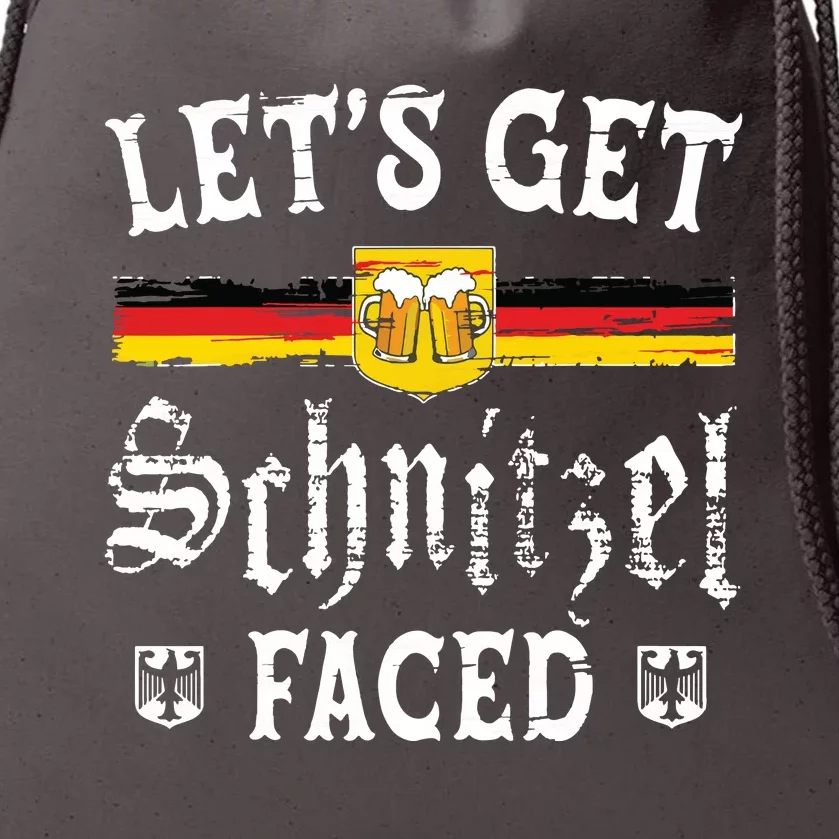 Lets Get Schnitzel Faced Funny Oktoberfest Drawstring Bag