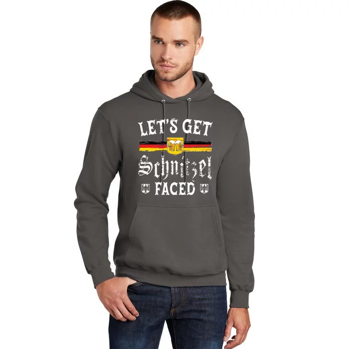 Lets Get Schnitzel Faced Funny Oktoberfest Tall Hoodie