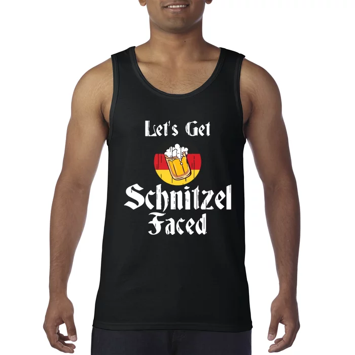 LetS Get Schnitzel Faced German Beer Oktoberfest Gift Tank Top