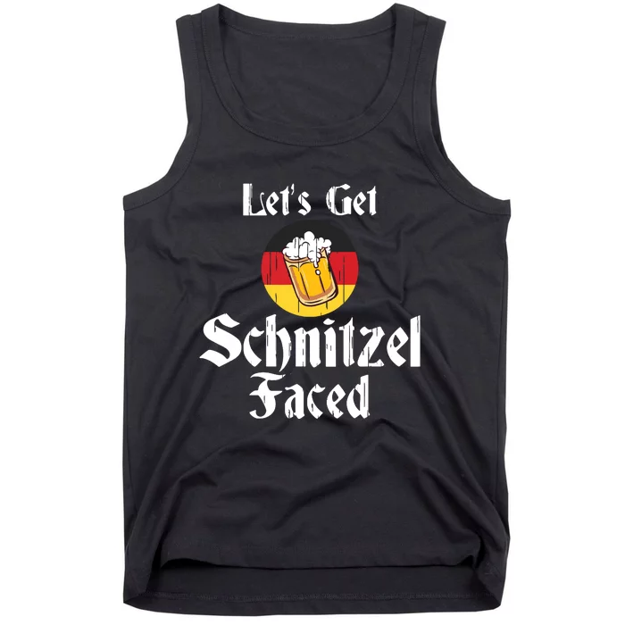 LetS Get Schnitzel Faced German Beer Oktoberfest Gift Tank Top