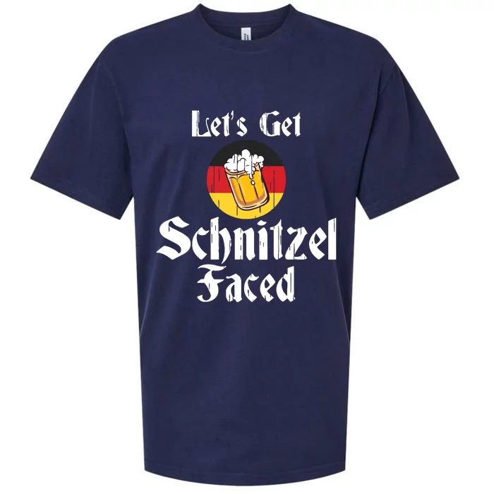 LetS Get Schnitzel Faced German Beer Oktoberfest Gift Sueded Cloud Jersey T-Shirt