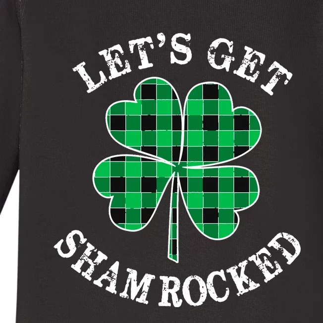 Let's Get Shamrocked: St. Patrick's Day Design With Clover Baby Long Sleeve Bodysuit