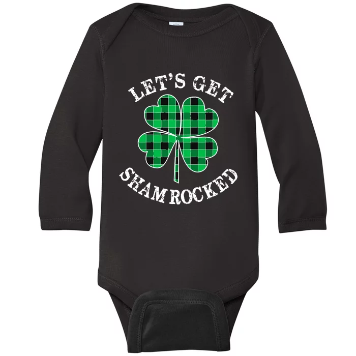 Let's Get Shamrocked: St. Patrick's Day Design With Clover Baby Long Sleeve Bodysuit