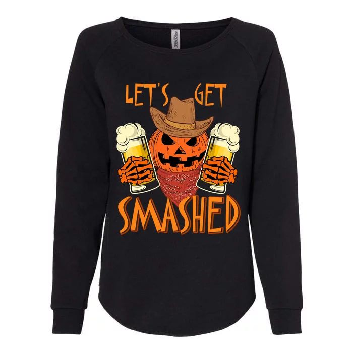 LetS Get Smashed Pumpkin Halloween Beer Oktoberfest Funny Gift Womens California Wash Sweatshirt