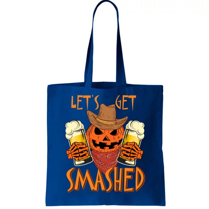 LetS Get Smashed Pumpkin Halloween Beer Oktoberfest Funny Gift Tote Bag