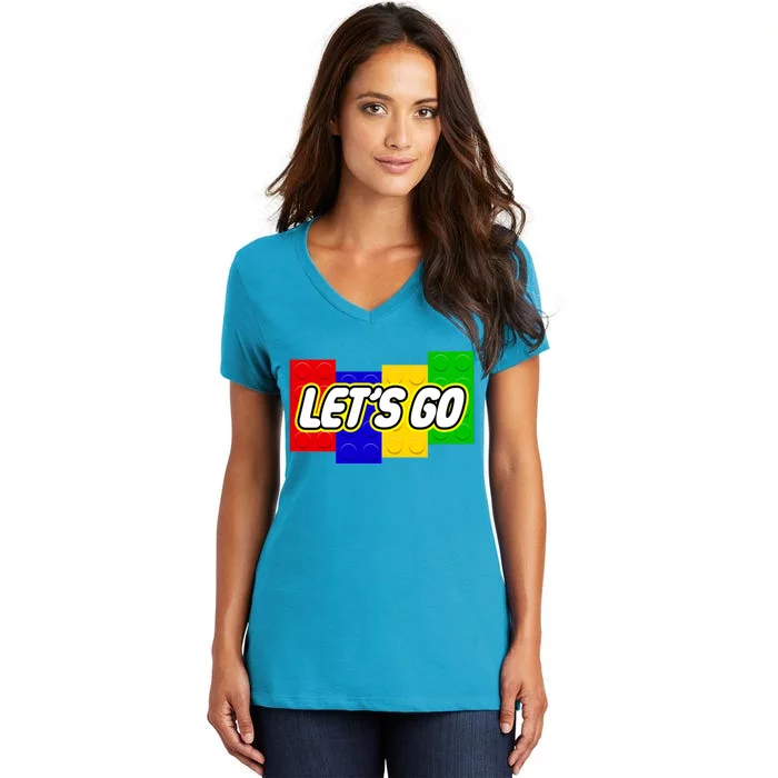 Let's Go Spoof Parody Logo Women's V-Neck T-Shirt