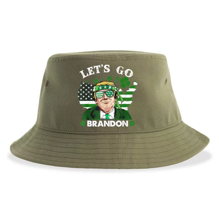 LetS Go Shamrock Brandon Happy St Patrick Day Trump Great Gift Sustainable Bucket Hat