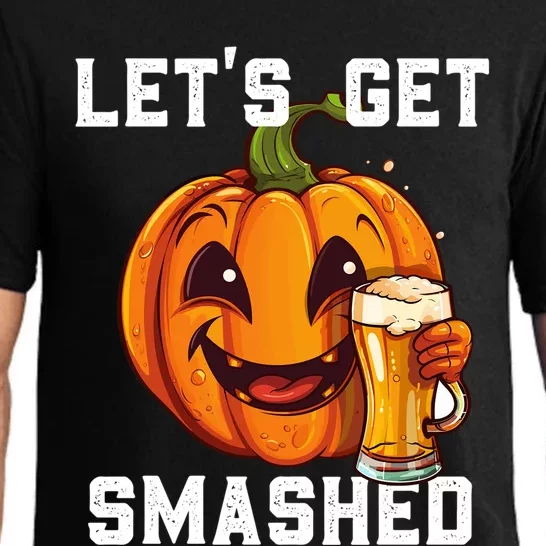 LetS Get Smashed Pumpkin Funny Halloween Beer Oktoberfest Gift Pajama Set