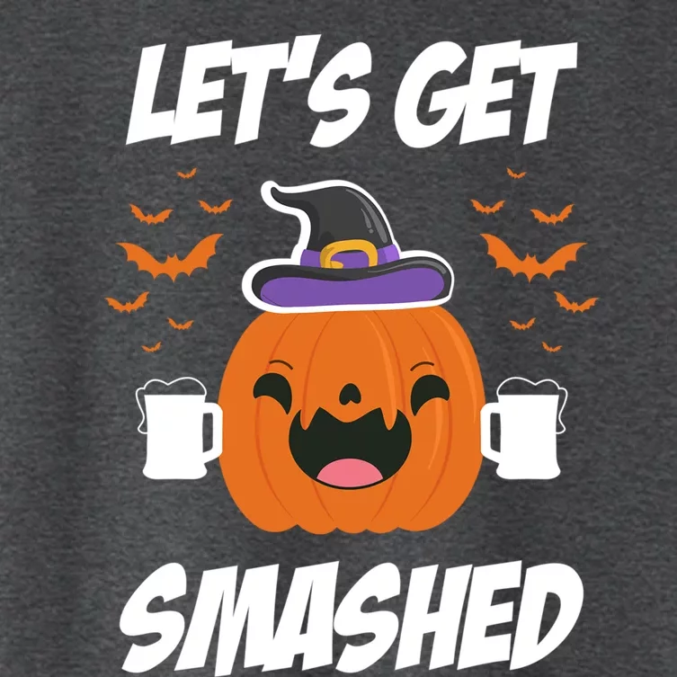 Lets Get Smashed Funny Pumpkin Halloween Costume Gift Women's Crop Top Tee