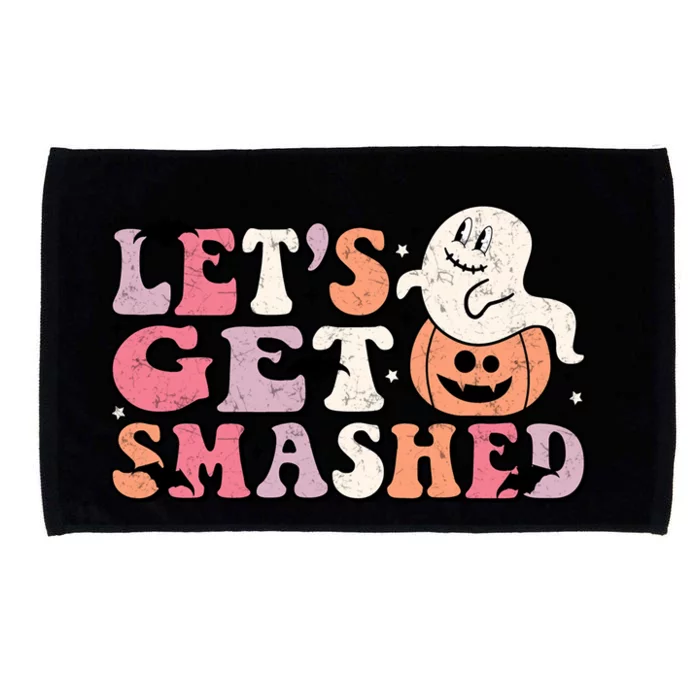 LetS Get Smashed Pumpkin Ghost Halloween Gift Microfiber Hand Towel