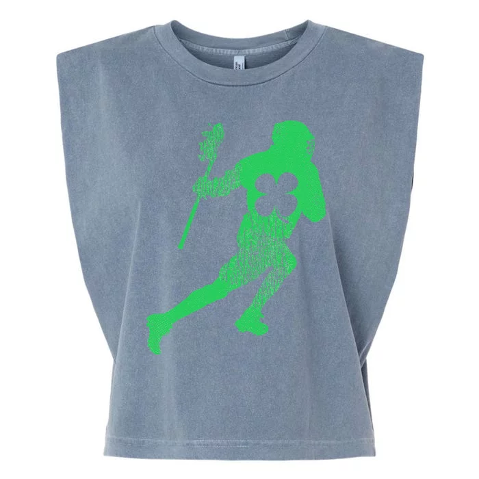 Lacrosse Gift St. Patrick's Day Shamrock Irish Saint Paddy's Garment-Dyed Women's Muscle Tee