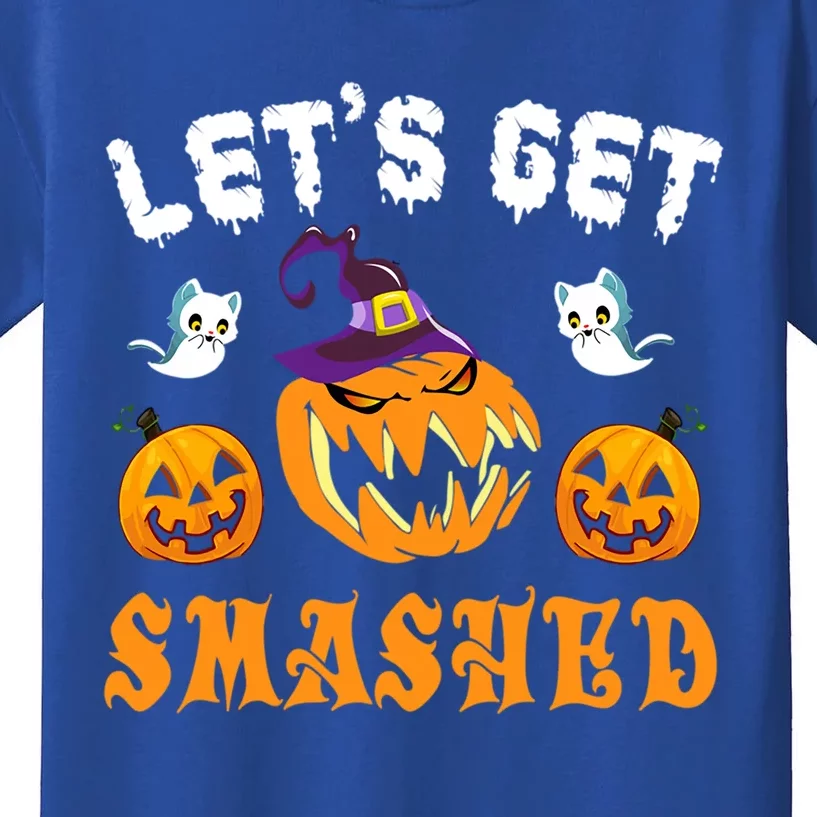 LetS Get Smashed Pumpkin Funny Halloween Gift Kids T-Shirt