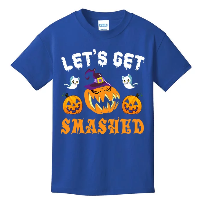 LetS Get Smashed Pumpkin Funny Halloween Gift Kids T-Shirt