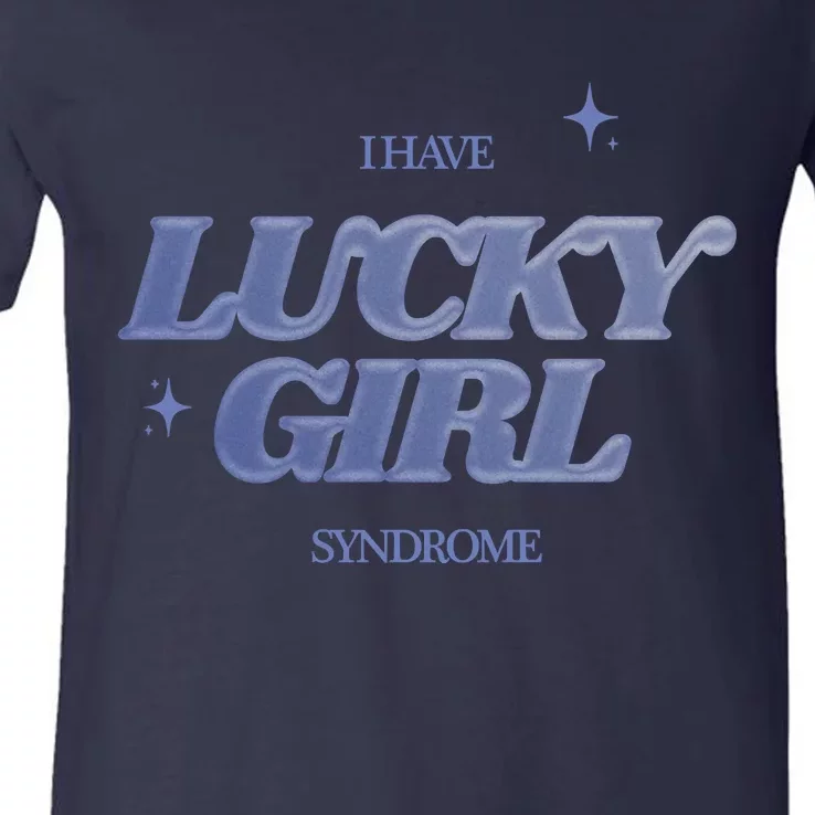 Lucky Girl Syndrome 777 Angel Number Manifestation V-Neck T-Shirt