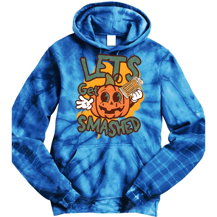 LetS Get Smashed Pumpkin Beer Halloween Funny Cute Gift Tie Dye Hoodie