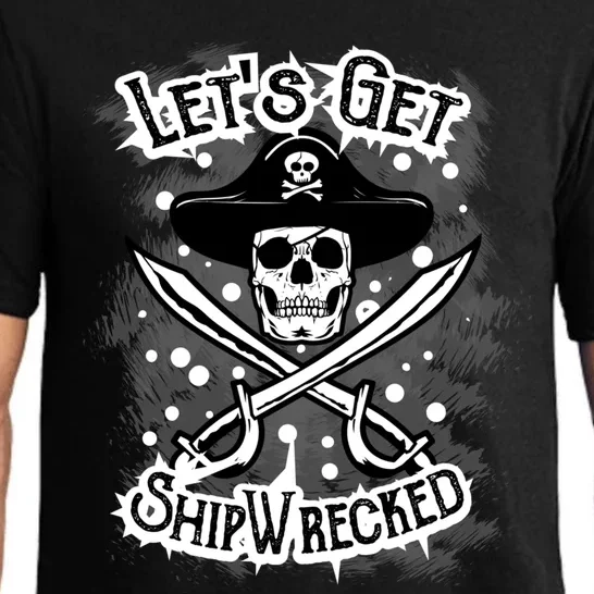 LetS Get Shipwrecked Skull Pirate Jolly Roger Gasparilla Pajama Set