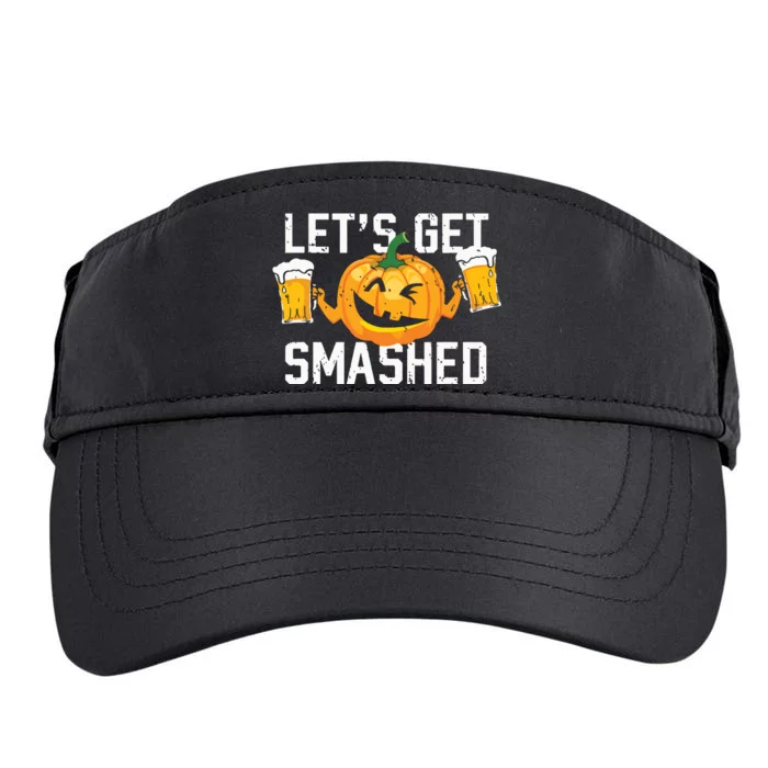 Lets Get Smashed Funny Pumpkin Beer Halloween Costume Adult Drive Performance Visor