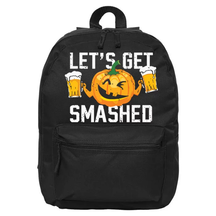 Lets Get Smashed Funny Pumpkin Beer Halloween Costume 16 in Basic Backpack