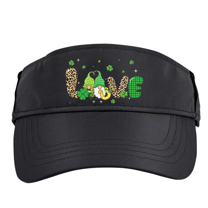 Love Gnomes Shamrock Horseshoe St Patrick's Day Adult Drive Performance Visor