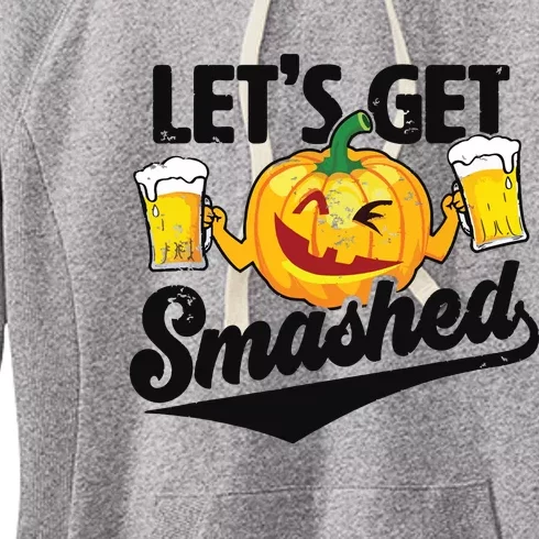 Lets Get Smashed Funny Pumpkin Beer Halloween Women's Fleece Hoodie