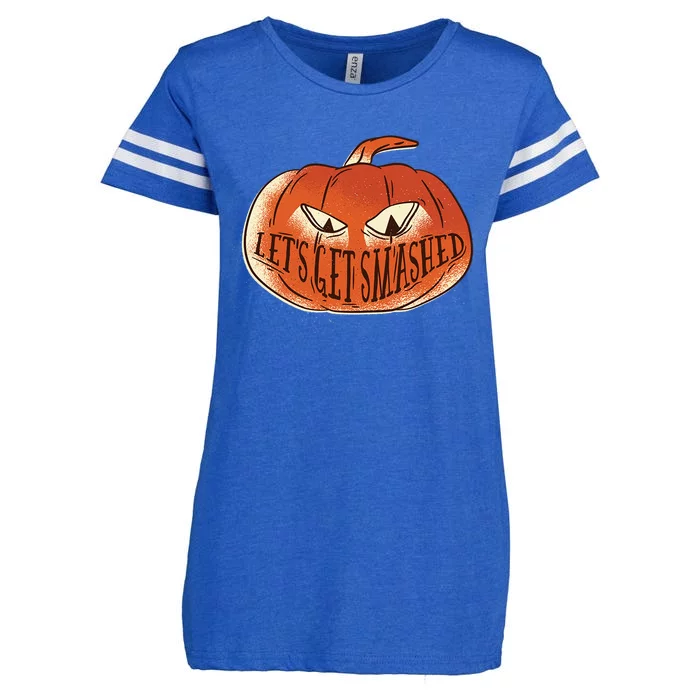 LetS Get Smashed Pumpkin Halloween Cool Gift Enza Ladies Jersey Football T-Shirt