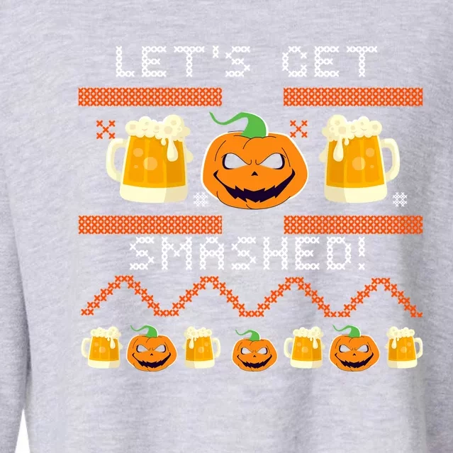 Lets Get Smashed Ugly Halloween Party Sweater Cool Gift Cropped Pullover Crew