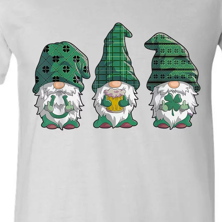 Lucky Gnome St Patrick's Day V-Neck T-Shirt