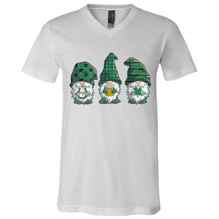 Lucky Gnome St Patrick's Day V-Neck T-Shirt