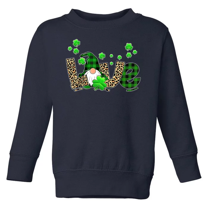 Love Gnome St Patrick's Day Toddler Sweatshirt