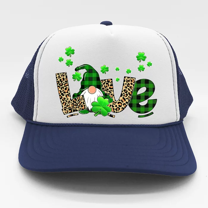 Love Gnome St Patrick's Day Trucker Hat