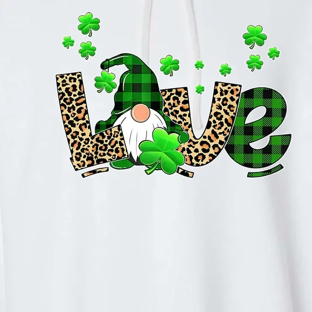 Love Gnome St Patrick's Day Garment-Dyed Fleece Hoodie