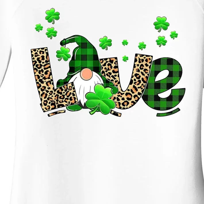 Love Gnome St Patrick's Day Women's Perfect Tri Tunic Long Sleeve Shirt