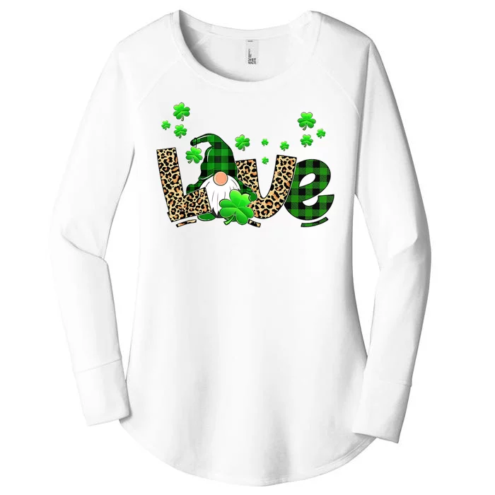 Love Gnome St Patrick's Day Women's Perfect Tri Tunic Long Sleeve Shirt