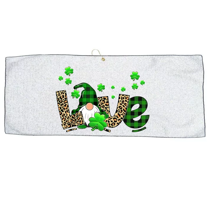 Love Gnome St Patrick's Day Large Microfiber Waffle Golf Towel