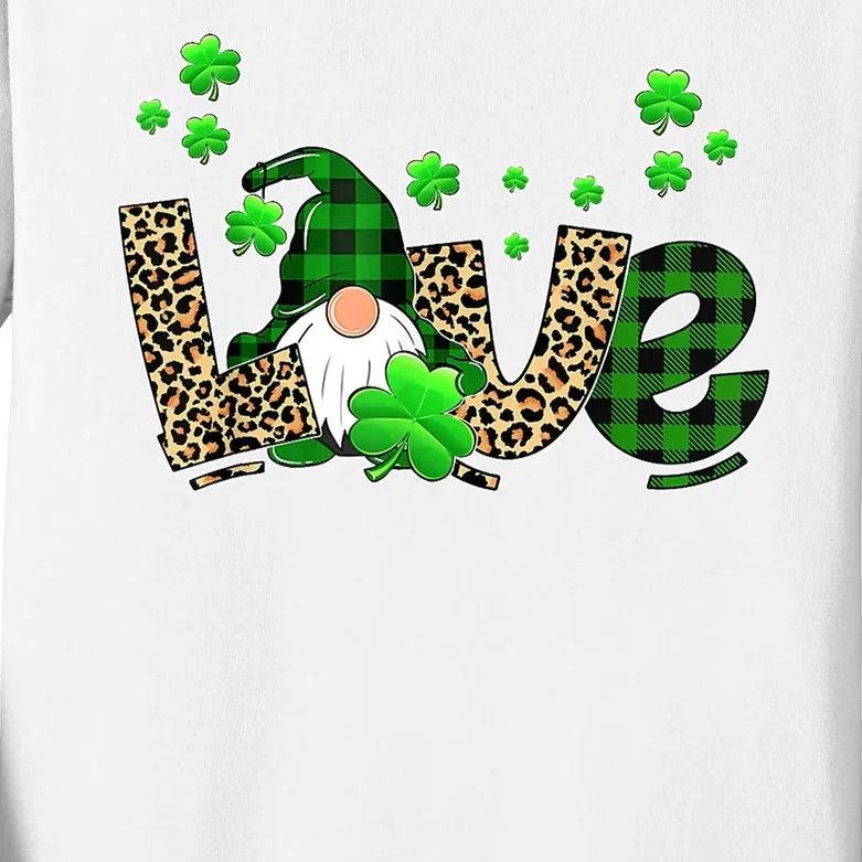 Love Gnome St Patrick's Day Kids Long Sleeve Shirt