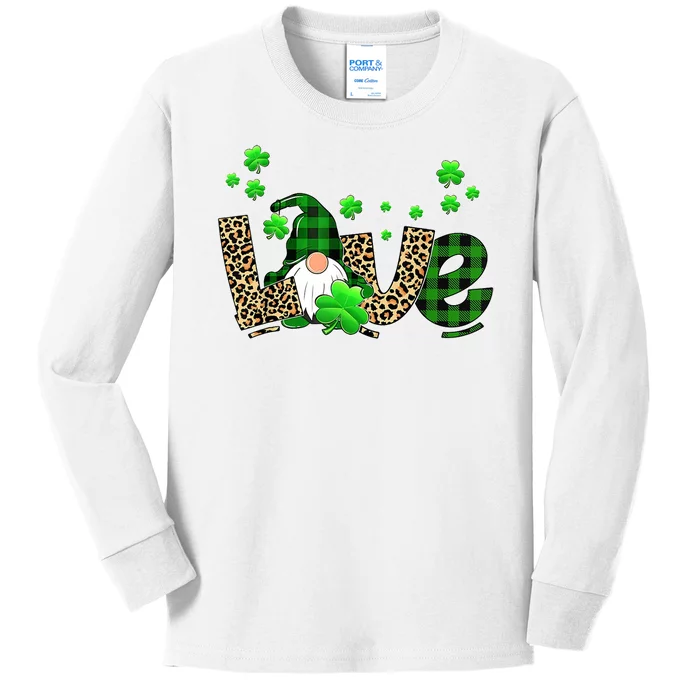 Love Gnome St Patrick's Day Kids Long Sleeve Shirt