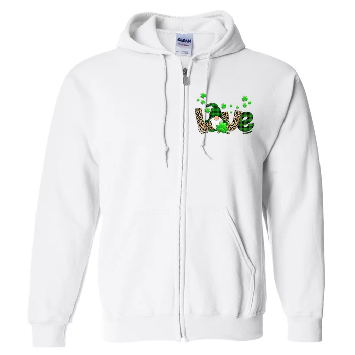 Love Gnome St Patrick's Day Full Zip Hoodie